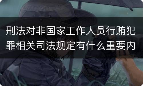 刑法对非国家工作人员行贿犯罪相关司法规定有什么重要内容