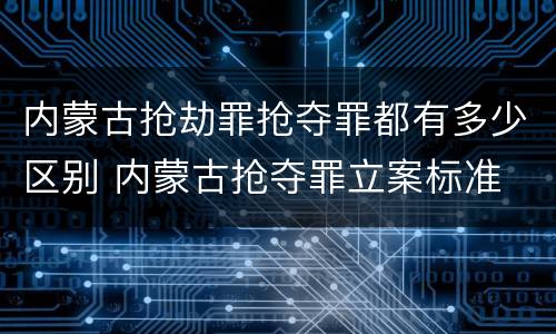 内蒙古抢劫罪抢夺罪都有多少区别 内蒙古抢夺罪立案标准