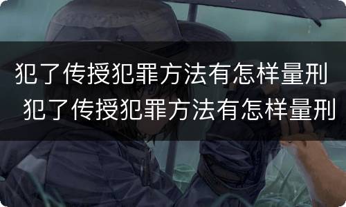 犯了传授犯罪方法有怎样量刑 犯了传授犯罪方法有怎样量刑的