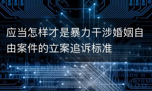 应当怎样才是暴力干涉婚姻自由案件的立案追诉标准