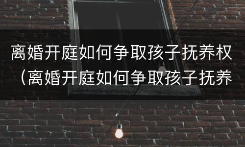 离婚开庭如何争取孩子抚养权（离婚开庭如何争取孩子抚养权和抚养权）