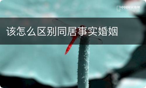该怎么区别同居事实婚姻