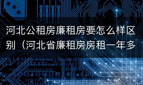 河北公租房廉租房要怎么样区别（河北省廉租房房租一年多少钱）