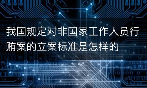 我国规定对非国家工作人员行贿案的立案标准是怎样的