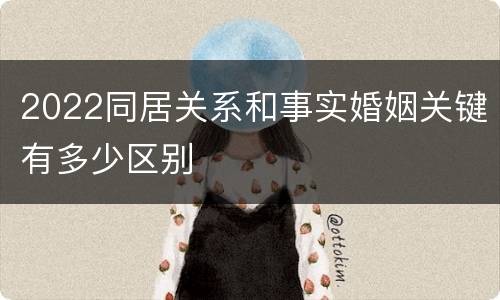 2022同居关系和事实婚姻关键有多少区别
