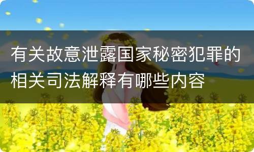 有关故意泄露国家秘密犯罪的相关司法解释有哪些内容