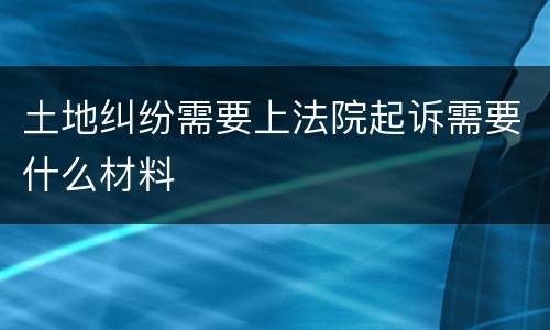 土地纠纷需要上法院起诉需要什么材料