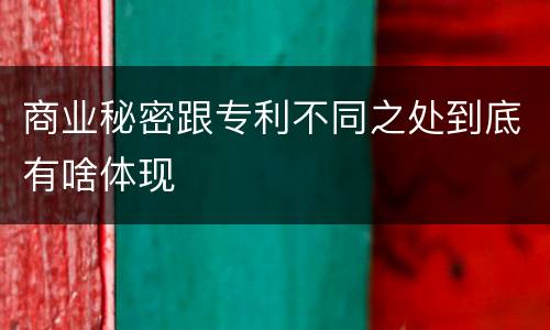 商业秘密跟专利不同之处到底有啥体现