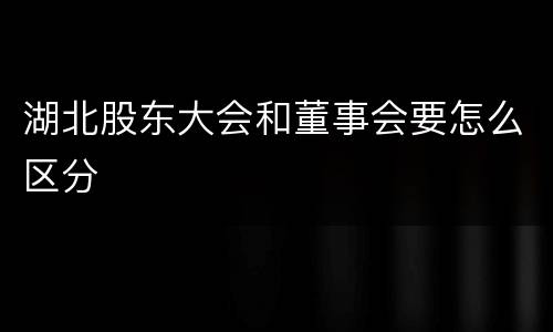湖北股东大会和董事会要怎么区分