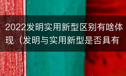2022发明实用新型区别有啥体现（发明与实用新型是否具有实用性）