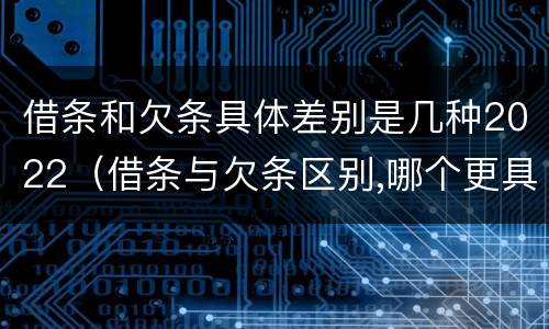 借条和欠条具体差别是几种2022（借条与欠条区别,哪个更具法律）
