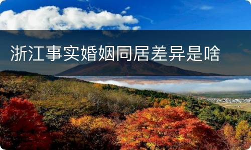 浙江事实婚姻同居差异是啥