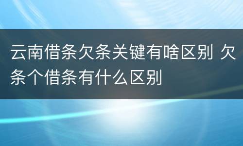 云南借条欠条关键有啥区别 欠条个借条有什么区别