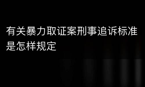 有关暴力取证案刑事追诉标准是怎样规定