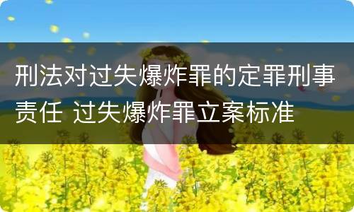 刑法对过失爆炸罪的定罪刑事责任 过失爆炸罪立案标准