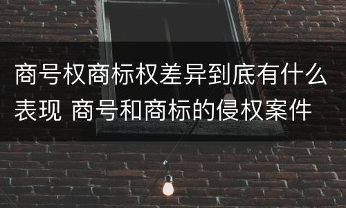 商号权商标权差异到底有什么表现 商号和商标的侵权案件