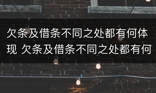 欠条及借条不同之处都有何体现 欠条及借条不同之处都有何体现呢
