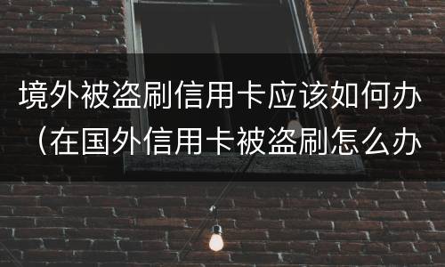 境外被盗刷信用卡应该如何办（在国外信用卡被盗刷怎么办）