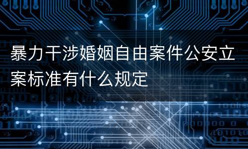 暴力干涉婚姻自由案件公安立案标准有什么规定
