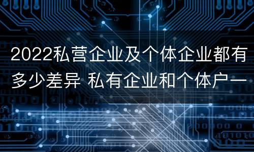 2022私营企业及个体企业都有多少差异 私有企业和个体户一样吗