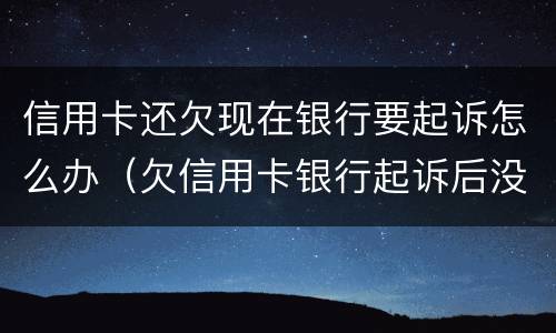 信用卡还欠现在银行要起诉怎么办（欠信用卡银行起诉后没有钱还会怎么样）