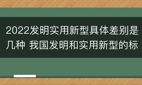 2022发明实用新型具体差别是几种 我国发明和实用新型的标准