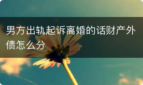 男方出轨起诉离婚的话财产外债怎么分
