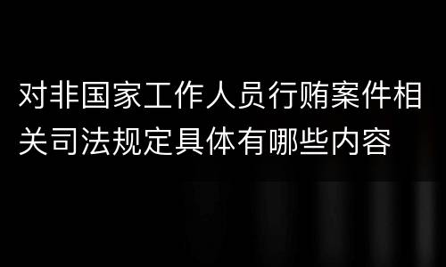 对非国家工作人员行贿案件相关司法规定具体有哪些内容