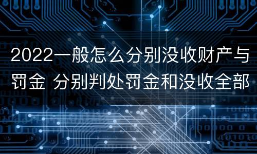 2022一般怎么分别没收财产与罚金 分别判处罚金和没收全部财产