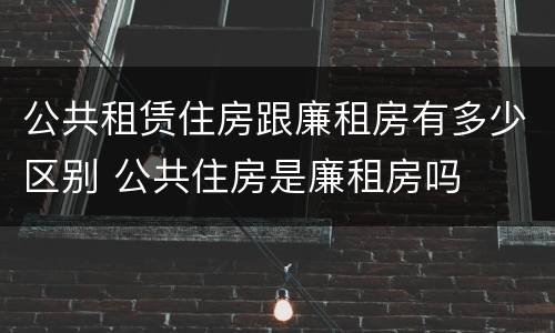 公共租赁住房跟廉租房有多少区别 公共住房是廉租房吗