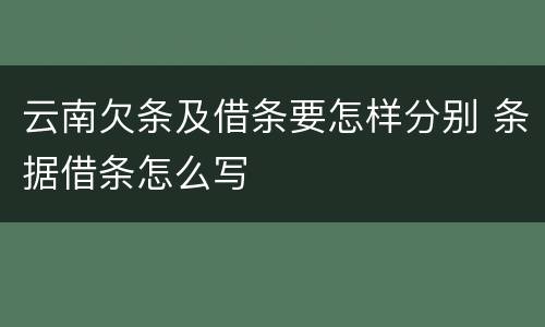 云南欠条及借条要怎样分别 条据借条怎么写