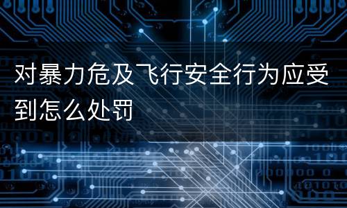 对暴力危及飞行安全行为应受到怎么处罚