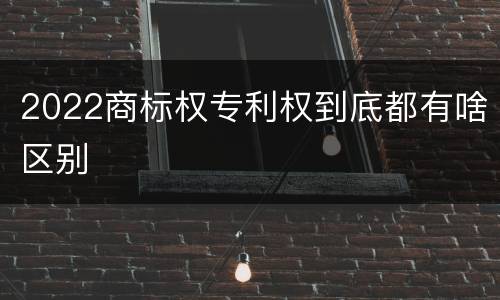 2022商标权专利权到底都有啥区别