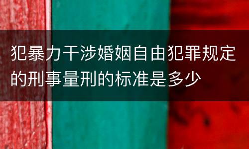 犯暴力干涉婚姻自由犯罪规定的刑事量刑的标准是多少