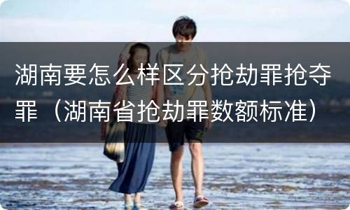 湖南要怎么样区分抢劫罪抢夺罪（湖南省抢劫罪数额标准）