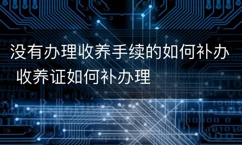 没有办理收养手续的如何补办 收养证如何补办理