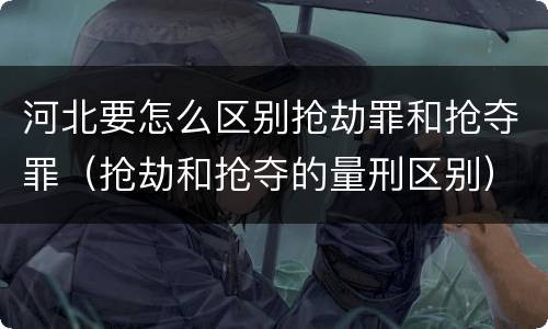 河北要怎么区别抢劫罪和抢夺罪（抢劫和抢夺的量刑区别）