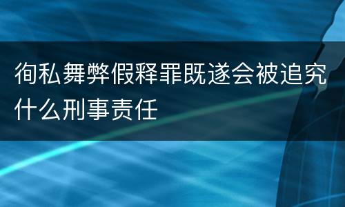 徇私舞弊假释罪既遂会被追究什么刑事责任