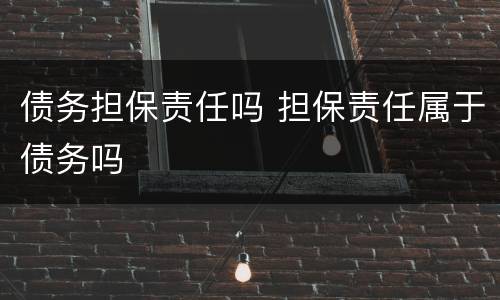 债务担保责任吗 担保责任属于债务吗