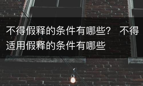 不得假释的条件有哪些？ 不得适用假释的条件有哪些