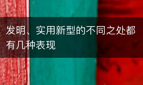 发明、实用新型的不同之处都有几种表现