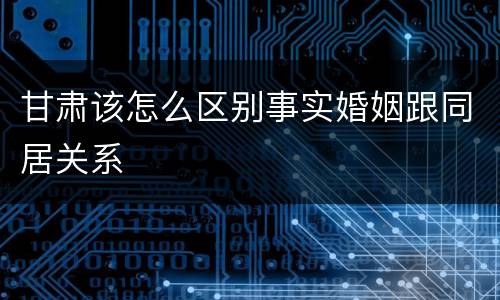 甘肃该怎么区别事实婚姻跟同居关系