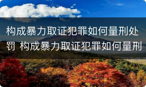 构成暴力取证犯罪如何量刑处罚 构成暴力取证犯罪如何量刑处罚依据