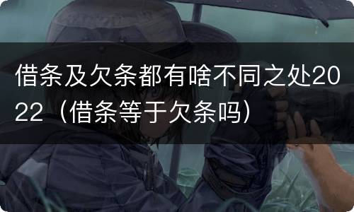 借条及欠条都有啥不同之处2022（借条等于欠条吗）