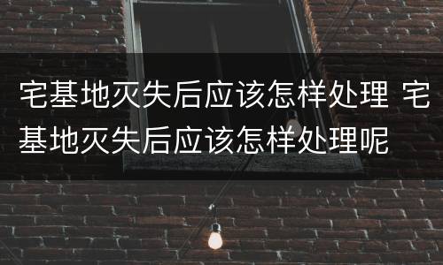 宅基地灭失后应该怎样处理 宅基地灭失后应该怎样处理呢