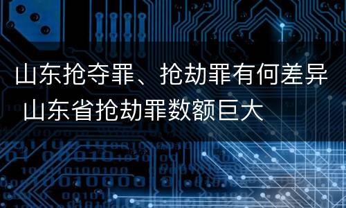 山东抢夺罪、抢劫罪有何差异 山东省抢劫罪数额巨大
