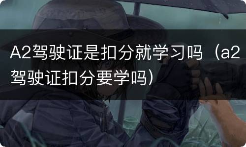 A2驾驶证是扣分就学习吗（a2驾驶证扣分要学吗）