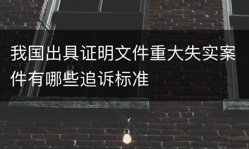 我国出具证明文件重大失实案件有哪些追诉标准