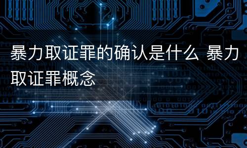 暴力取证罪的确认是什么 暴力取证罪概念