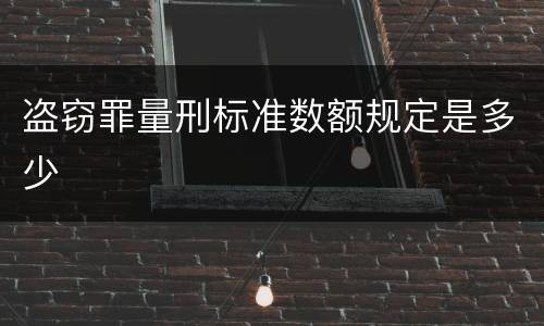 盗窃罪量刑标准数额规定是多少
